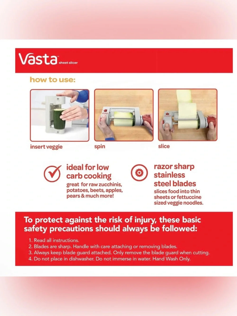 NIB Vasta Veggie & Fruit Sheet Slicer